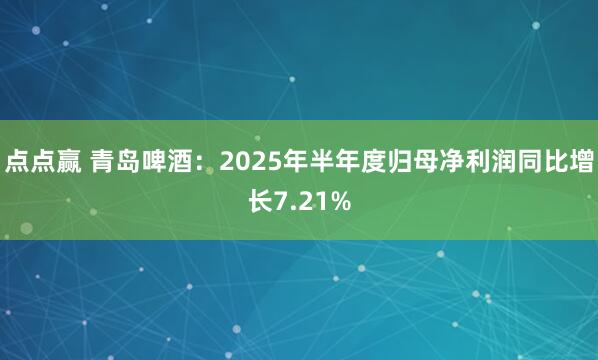 点点赢 青岛啤酒：2025年半年度归母净利润同比增长7.21%